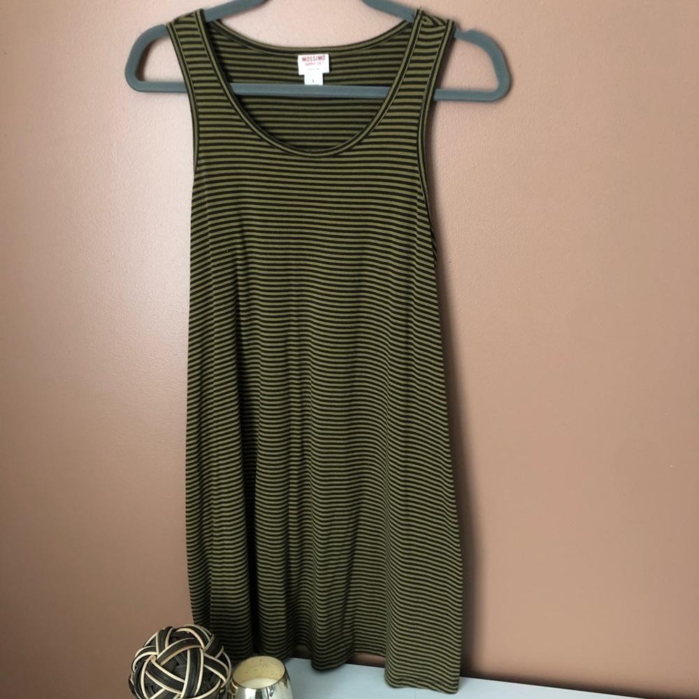 Green and Black Tank Shift Dress